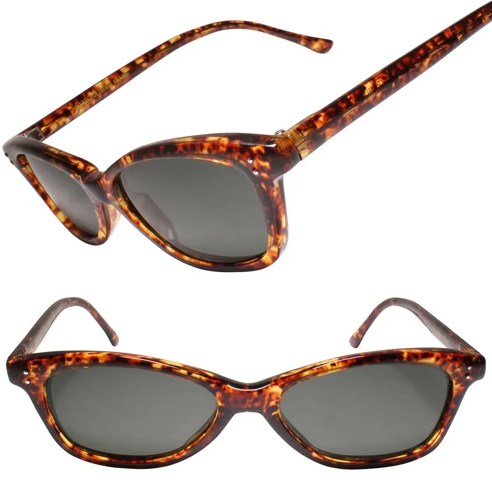 Deadstock 80s Indie Hippie Genuine Vintage Tortoise Small Rectangle Sunglasses